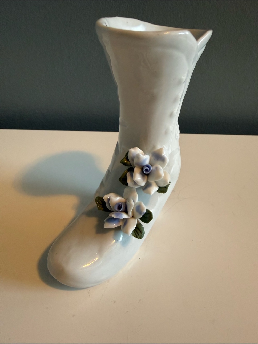 Vintage Royal Crown Porcelain Women’s Victorian Boot Bud Vase